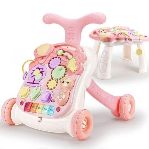 Imagem de Andador Bebê Didático Vira Mesa 2 em 1 Rosa Baby Style