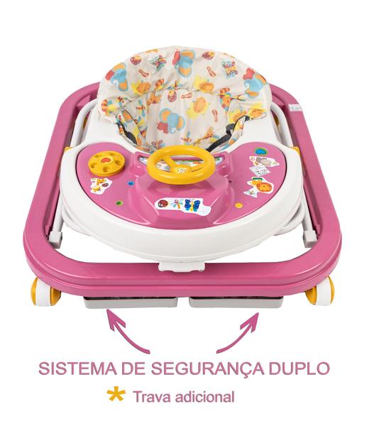 Imagem de Andador Bebê Infantil Musical Sonoro Rosa Menina Barato