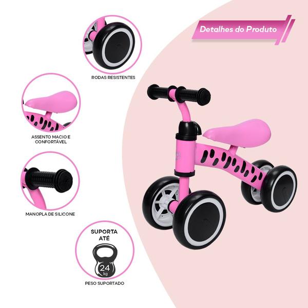 Imagem de Andador Bicicleta de Equilíbrio Infantil 4 Rodas Zippy Toys