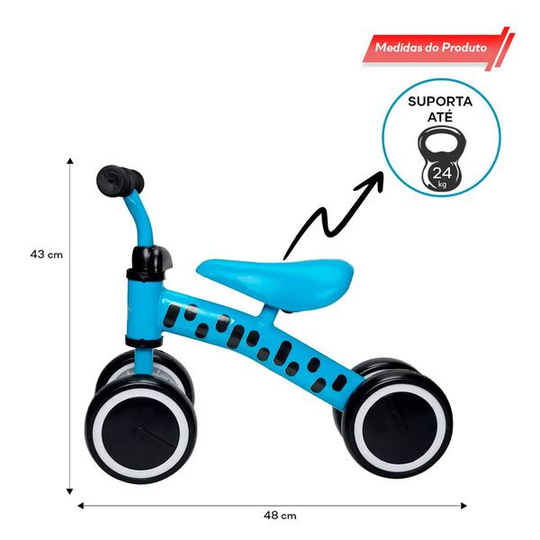 Imagem de Andador Bicicleta Treina Equilíbrio Banco Regulável Azul