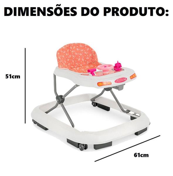 Imagem de Andador com Assento Acolchoado Princesa Infantil Tutti Baby