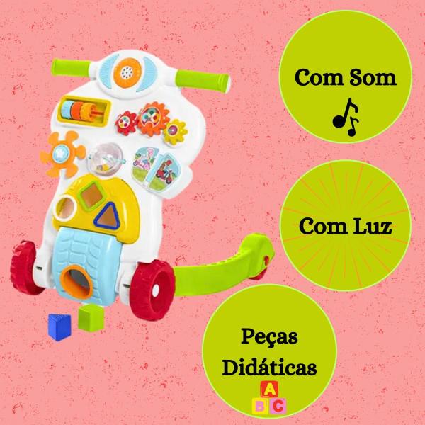 Imagem de Andador De Bebê Infantil Bebê Piloto Para Empurrar Brinquedo Didático Educativo Tateti