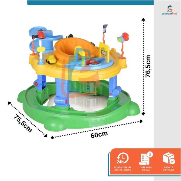 Imagem de Andador de Bebê Infantil Centro de Atividades Stopper Assento 360º Brinquedos Interativo Musicais 5 em 1