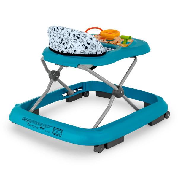 Imagem de Andador De Bebê Infantil Educativo Musical Carrinho De Passeio Com Freio Altura Ajustável Tutti Baby Safari Azul