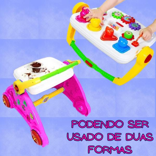 Imagem de Andador Didático Com Atividades 3 Em 1 Infantil Educativo Para Bebê Menina Menino Brinquedos Poliplac