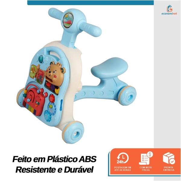 Imagem de Andador Didático de Empurrar Infantil 3 em 1 Centro de Atividades Brinquedo Educativo