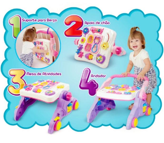Andador Didático Infantil 4 Em 1 Bebê Menina - Maral Imagem de Andador Didático Infantil 4 Em 1 Bebê Menina - Maral