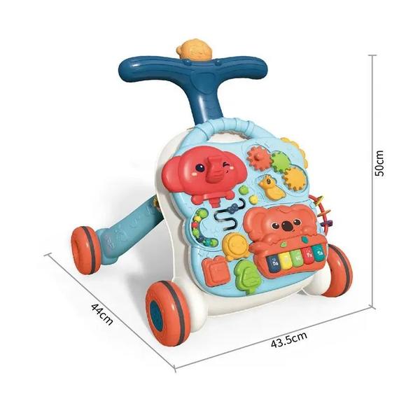 Imagem de Andador Didatico Infantil de Empurrar 2 em 1 com Luz LED Brinquedos Interativo Multmaxx