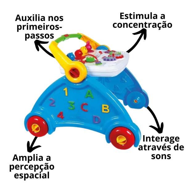 Imagem de Andador didático múltiplas funções brinquedo infantil c/ som