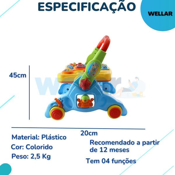 Andador E Mesa Didático 4 Em 1 Com Som - Maral Imagem de Andador E Mesa Didático 4 Em 1 Com Som