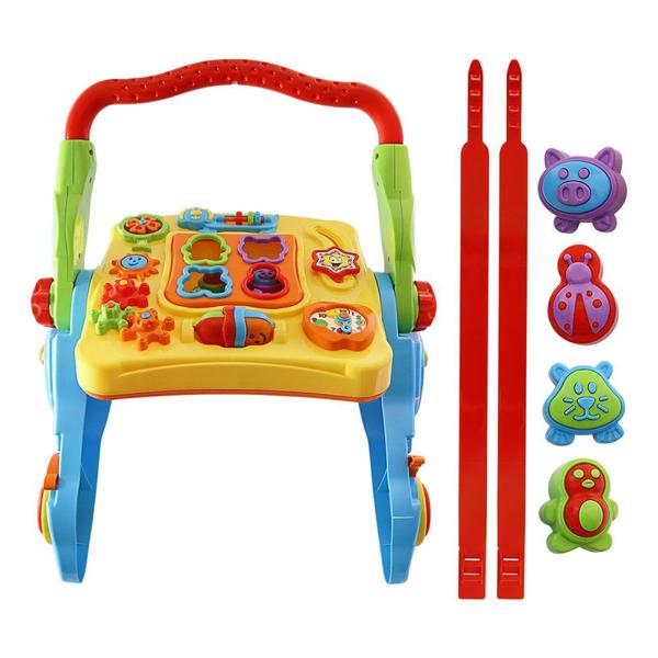 Imagem de Andador E Mesa Didático Infantil Bebe Crianças Educativo Brinquedo 4 Em 1 Com Som Colorido