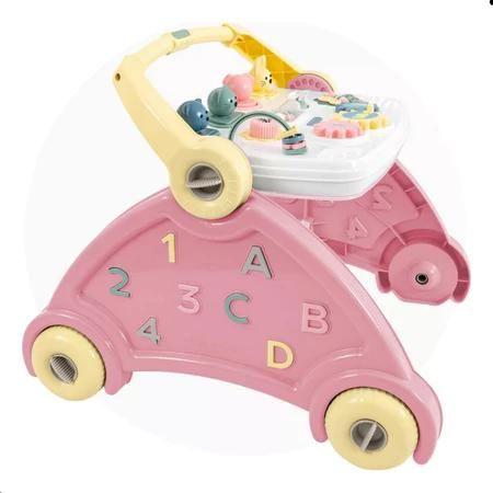 Imagem de Andador e Mesinha 2 em 1 Didático Infantil Educativo Brinquedo Bebe Interativo com Som Musica