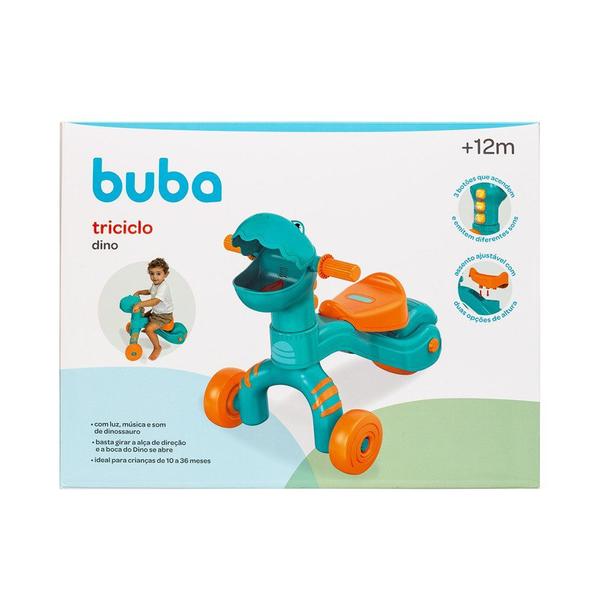 Imagem de Andador e Triciclo Infantil Buba Baby Dino com Luz e Som (12M+)