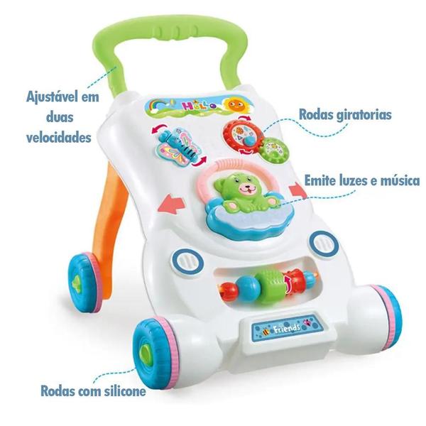 Imagem de Andador Empurrado Infantil Bebê Educativo Musical Interativo