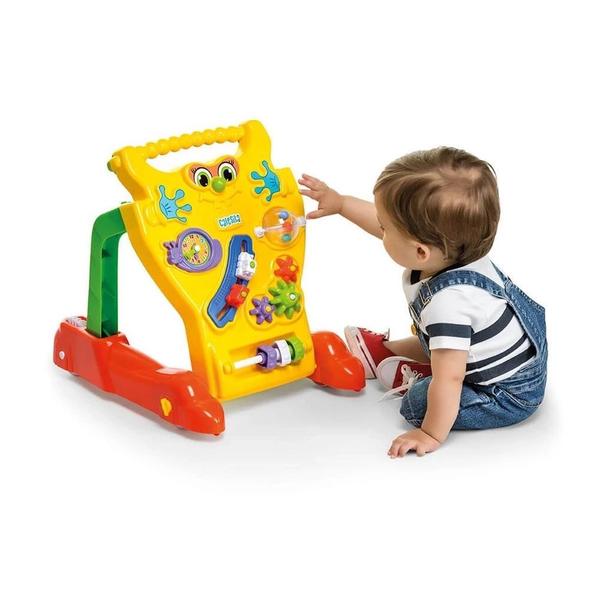 Andador Feliz 2 em 1 com Trava Amarelo Ta Te Ti Imagem de Andador Feliz 2 em 1 com Trava Amarelo Ta Te Ti