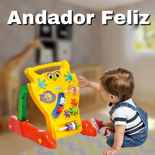 Imagem de Andador Feliz Infantil Para Crianças Com Atividades Para Empurrar Didático Brinquedo 2 em 1 Tateti