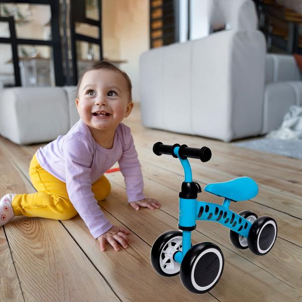 Andador Infantil Bicicleta de Equilíbrio Azul Divertida - Zippy Toys Imagem de Andador Infantil Bicicleta de Equilíbrio Azul Divertida