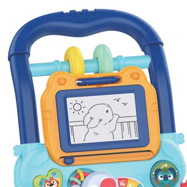 Imagem de Andador Infantil Musical Didático Educativo Empurrador Bebê DM Toys DMB6750 Azul