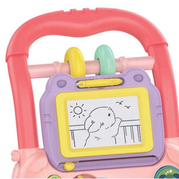 Imagem de Andador Infantil Musical Didático Educativo Empurrador Bebê DM Toys DMB6751 Rosa