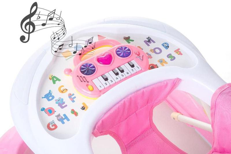 Imagem de Andador Infantil Musical Piano Interativo Baby Style Rosa