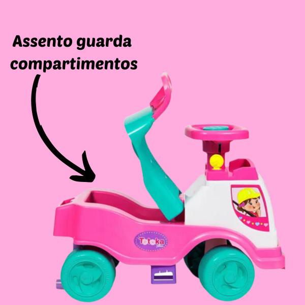 Imagem de Andador Infantil Para Bebê Com Empurrador Haste Totoka Plus Menina Rosa Totokinha Brinquedos Cardoso