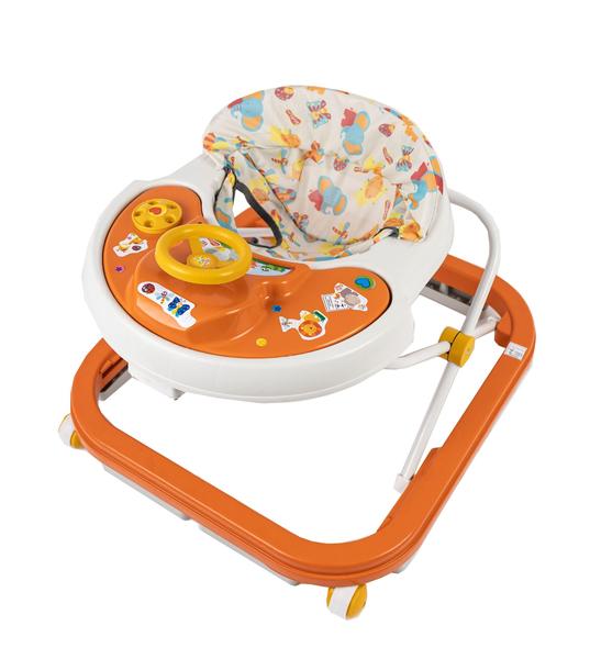 Andador Infantil Para Bebê Com Som E Rodinhas unissex Suporta até 13kg Styll baby Laranja