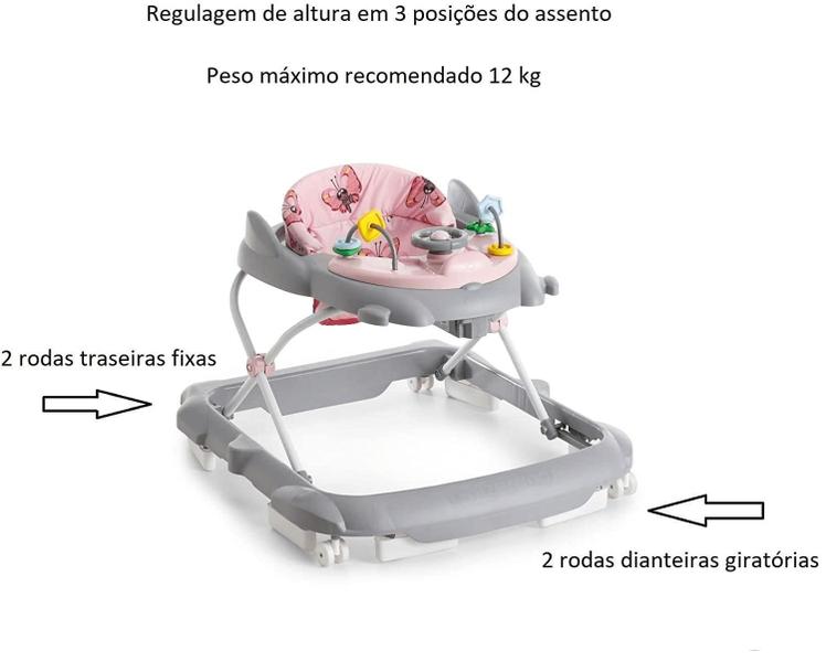 Imagem de Andador Infantil Torino Rosa Galzerano