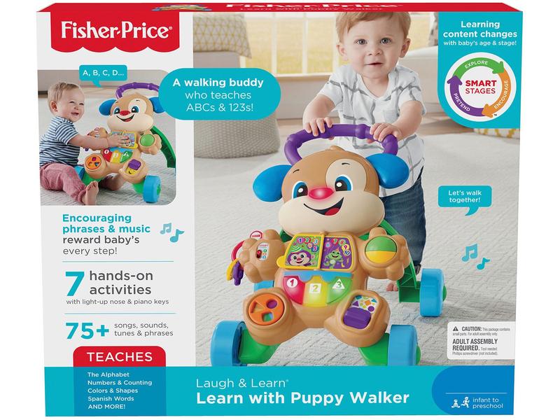 Imagem de Andador para Bebê de Empurrar Musical Fisher-Price Aprender e Brincar Cachorrinho FRC78