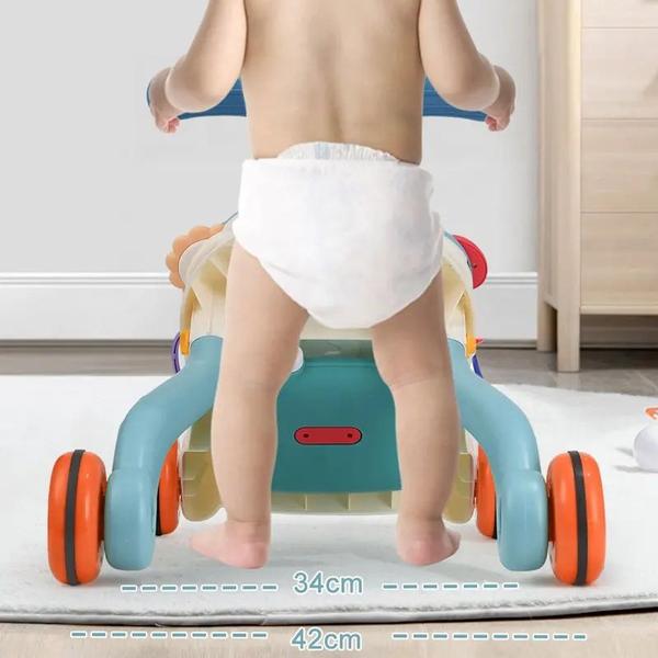 Imagem de Andador para Bebe Empurrador Infantil Multmaxx Rodinhas Antiderrapantes a partir de 9 meses Azul