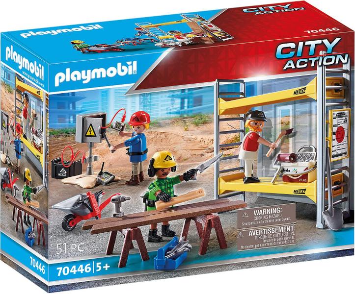 Imagem de Andaime Toy Playmobil com trabalhadores para crianças de 5 anos ou mais