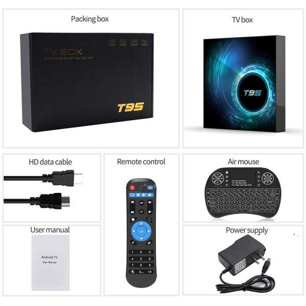 Imagem de Android TV Box Sidiwen T95 2GB RAM 16GB ROM Android 10.0