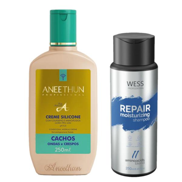 Imagem de Aneethun Creme Linha A Cachos 250ml+Wess Shampoo Repair250ml