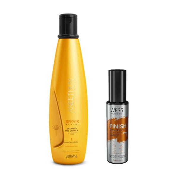 Imagem de Aneethun Shampoo Repair System 300ml + Wess Finish 50ml