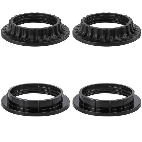 Anéis de abajur DiCuno E26 Light Socket Collar Ring preto Imagem de Anéis de abajur DiCuno E26 Light Socket Collar Ring preto