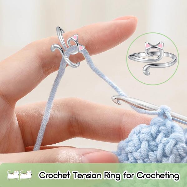 Anéis de crochê Juszok, tensão ajustável para crochê, 3 unidades Imagem de Anéis de crochê Juszok, tensão ajustável para crochê, 3 unidades