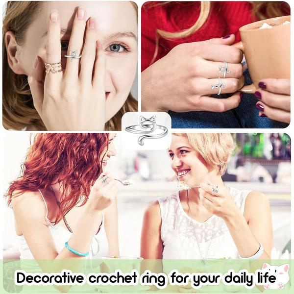 Anéis de crochê Juszok, tensão ajustável para crochê, 3 unidades Imagem de Anéis de crochê Juszok, tensão ajustável para crochê, 3 unidades