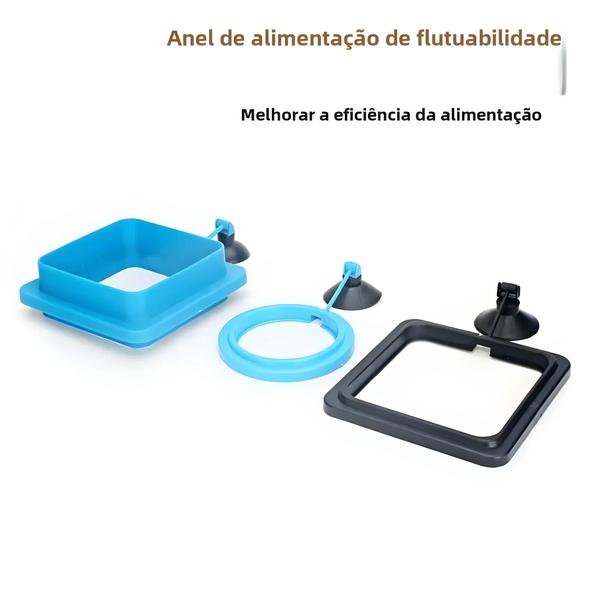 Imagem de Anel de Alimentação Flutuante para Aquário com Ventosa - Bandeja Circular e Quadrada