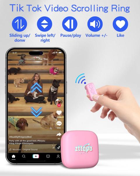 Imagem de Anel de controle remoto Bluetooth Zttopo TikTok Scrolling Pink