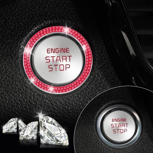 Imagem de Anel de decoração Car Engine Start Stop LivTee Crystal x2 Red