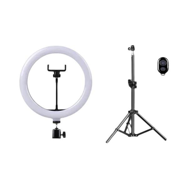 Anel de Luz LED para Selfie com Tripé e Suporte para Celular - Controle Remoto USB Imagem de Anel de Luz LED para Selfie com Tripé e Suporte para Celular - Controle Remoto USB
