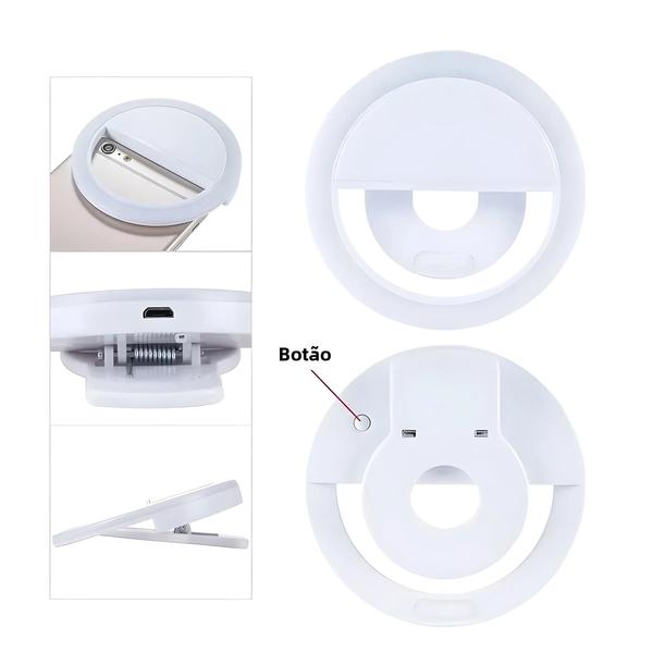 Anel de Luz LED USB para Selfie - Compatível com iPhone, Samsung, Xiaomi e Poco Imagem de Anel de Luz LED USB para Selfie - Compatível com iPhone, Samsung, Xiaomi e Poco