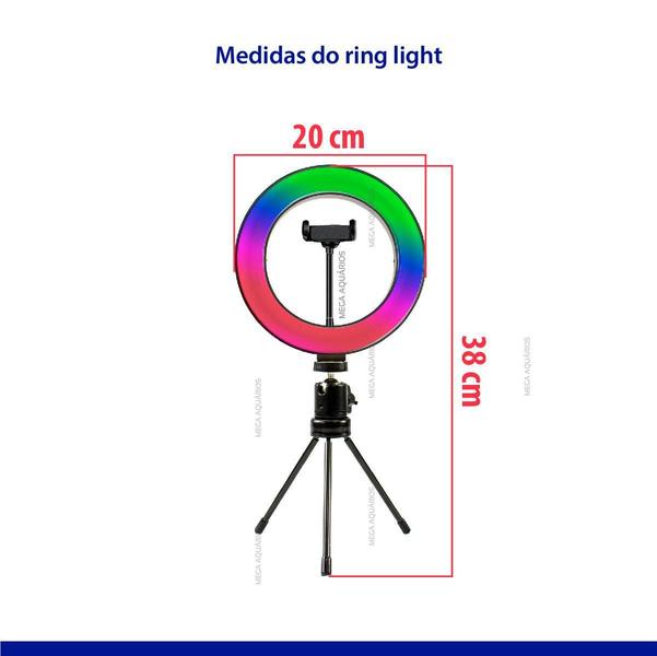 Imagem de Anel De Luz Ring Light Colorido Gravar Vídeo Com Tripé Mj20