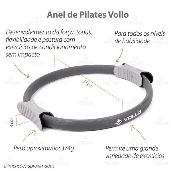 Imagem de Anel De Pilates e Yoga Vollo 38cm - Cinza