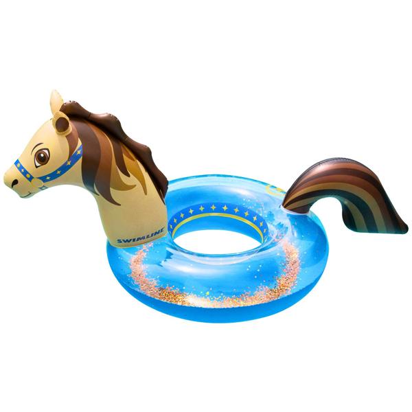 Imagem de Anel de piscina inflável Swimline Hobby Horse Glitter 170x94x79cm