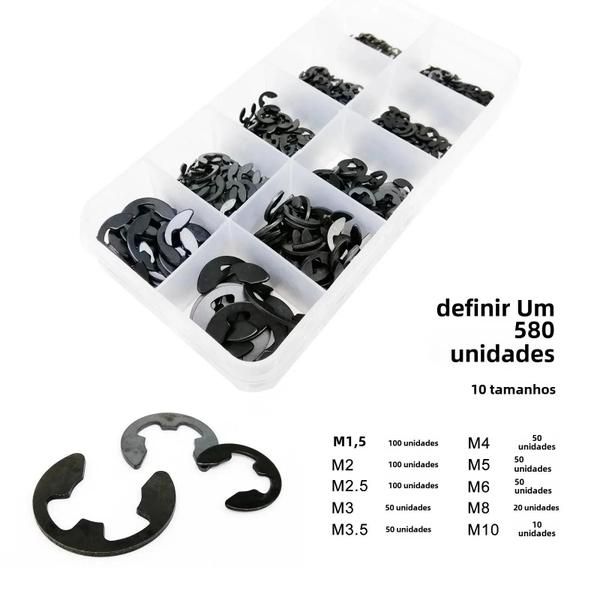 Anel de Retenção Externo (Circlip) de Aço Carbono - M1.2 a M15 (580/1000 peças) Imagem de Anel de Retenção Externo (Circlip) de Aço Carbono - M1.2 a M15 (580/1000 peças)