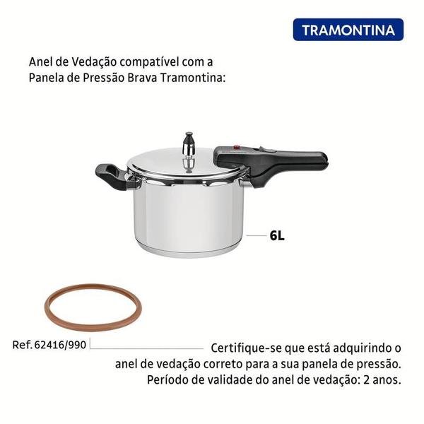 Imagem de Anel de vedação em silicone para panela de pressão tramontina brava 22 cm