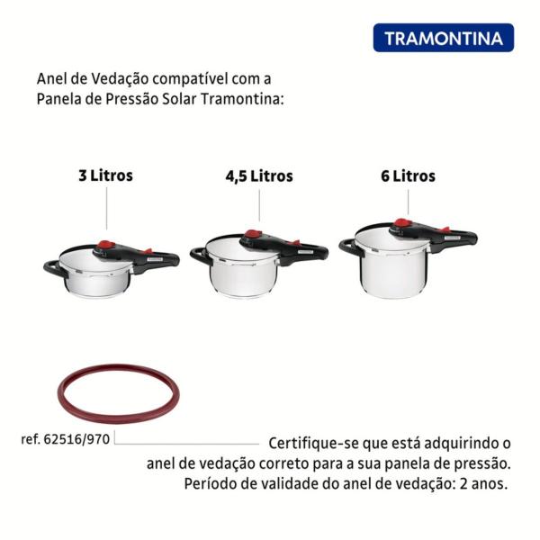 Imagem de Anel de Vedação  em Silicone para Panela de Pressão Tramontina Solar 22 cm