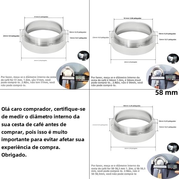 Imagem de Anel Dosador Inteligente de Alumínio (51-58mm) para Café - Ferramenta de Barista