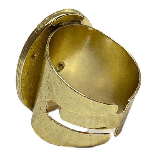 Anel Dourado Ajustável Orixá Exú 2,7 Cm Em Metal - Selecione - Meta Atacado Imagem de Anel Dourado Ajustável Orixá Exú 2,7 Cm Em Metal - Selecione