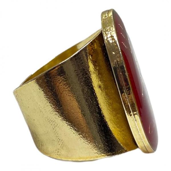 Anel Dourado Ajustável Orixá Exú 2,7 Cm Em Metal - Selecione - Meta Atacado Imagem de Anel Dourado Ajustável Orixá Exú 2,7 Cm Em Metal - Selecione